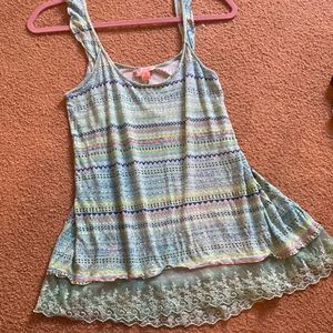 💵3 for $20✅Candies medium mint green with lace cami tank